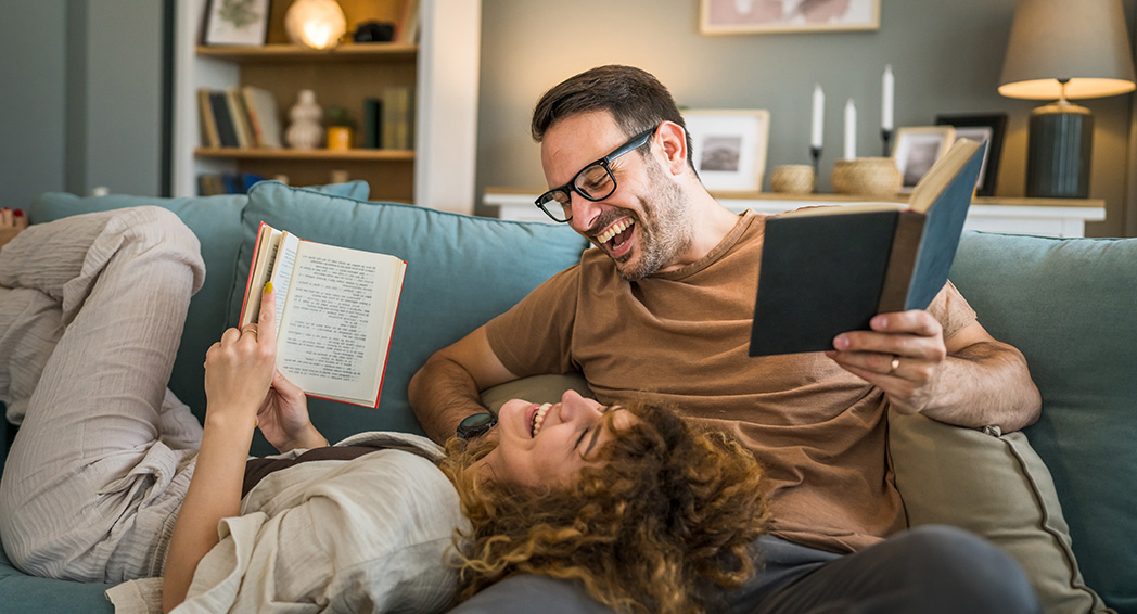 Young couple laughing