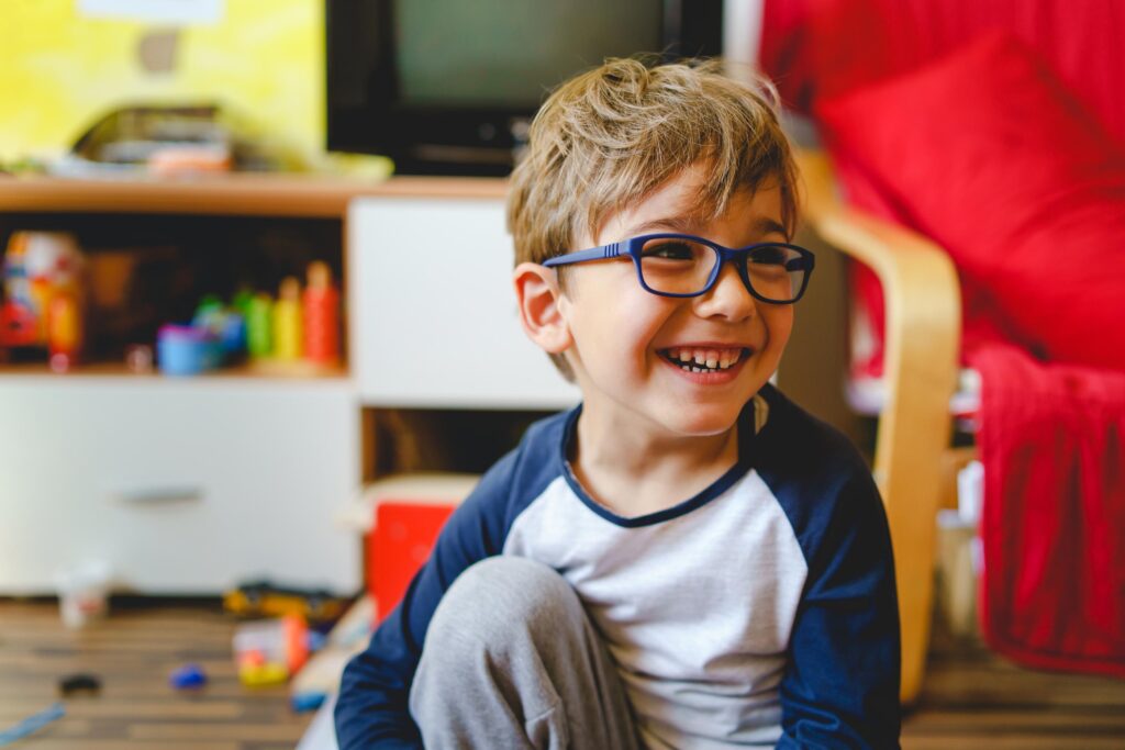 Happy child with glasses