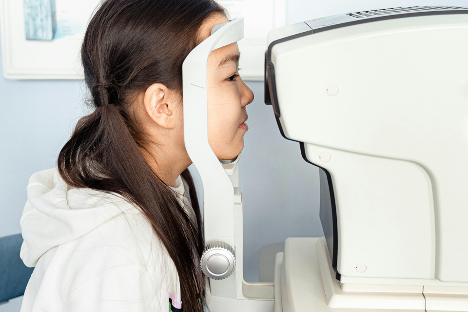 Girl Having Eye Test