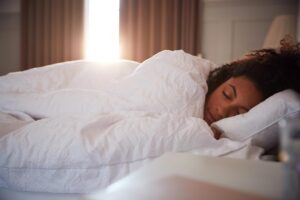 A woman sleeping